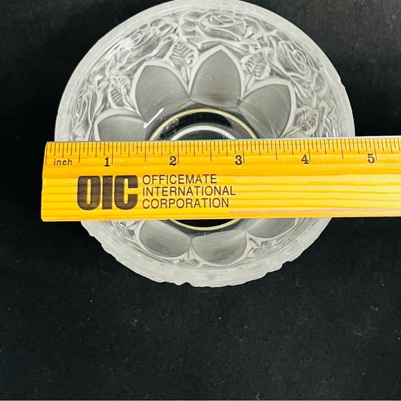 william adam’s frosted glass rose bowl mcm embossed silver plated italy - Picture 3 of 9